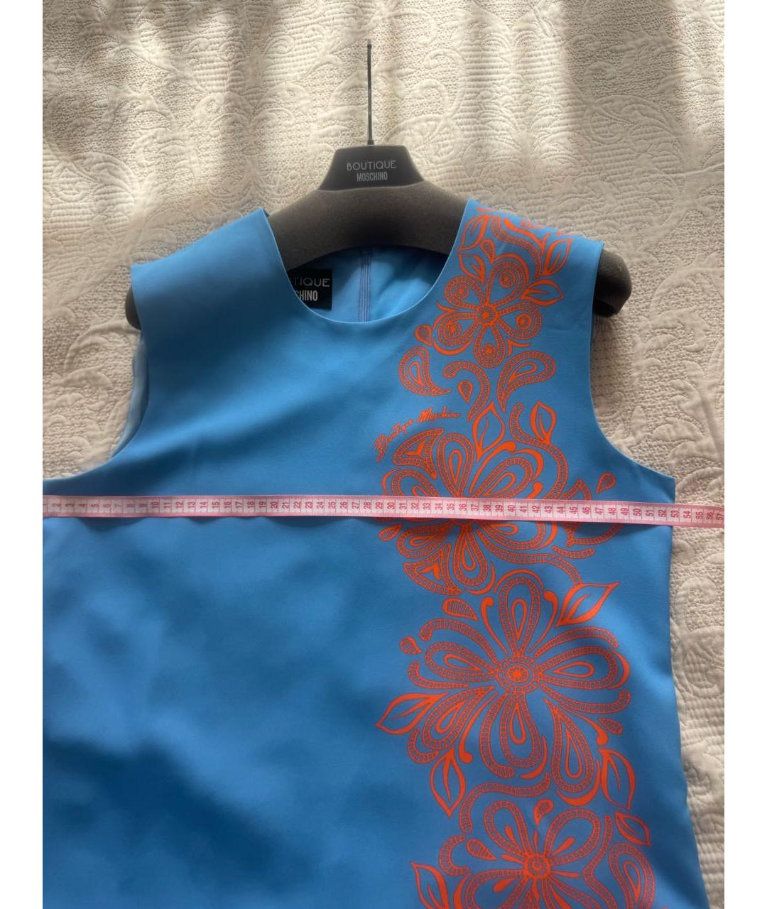 BOUTIQUE MOSCHINO Голубое полиэстеровое повседневное платье, фото 3