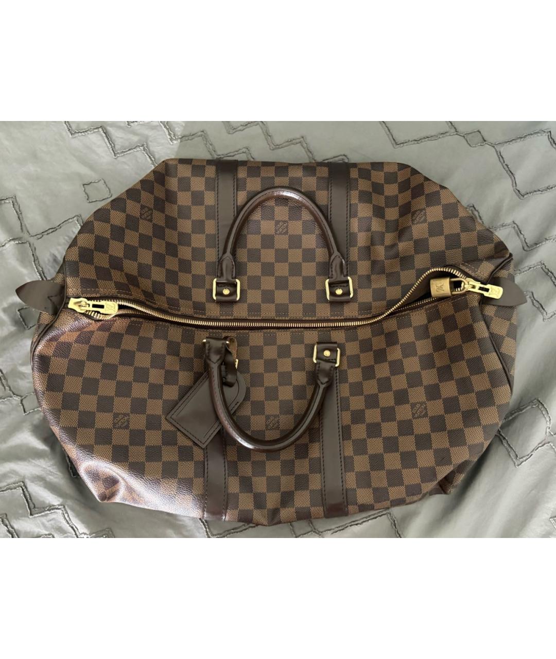 LOUIS VUITTON Коричневая канва дорожная/спортивная сумка, фото 2