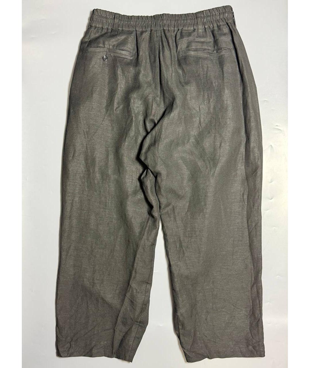 YOHJI YAMAMOTO Черные льняные повседневные брюки, фото 2