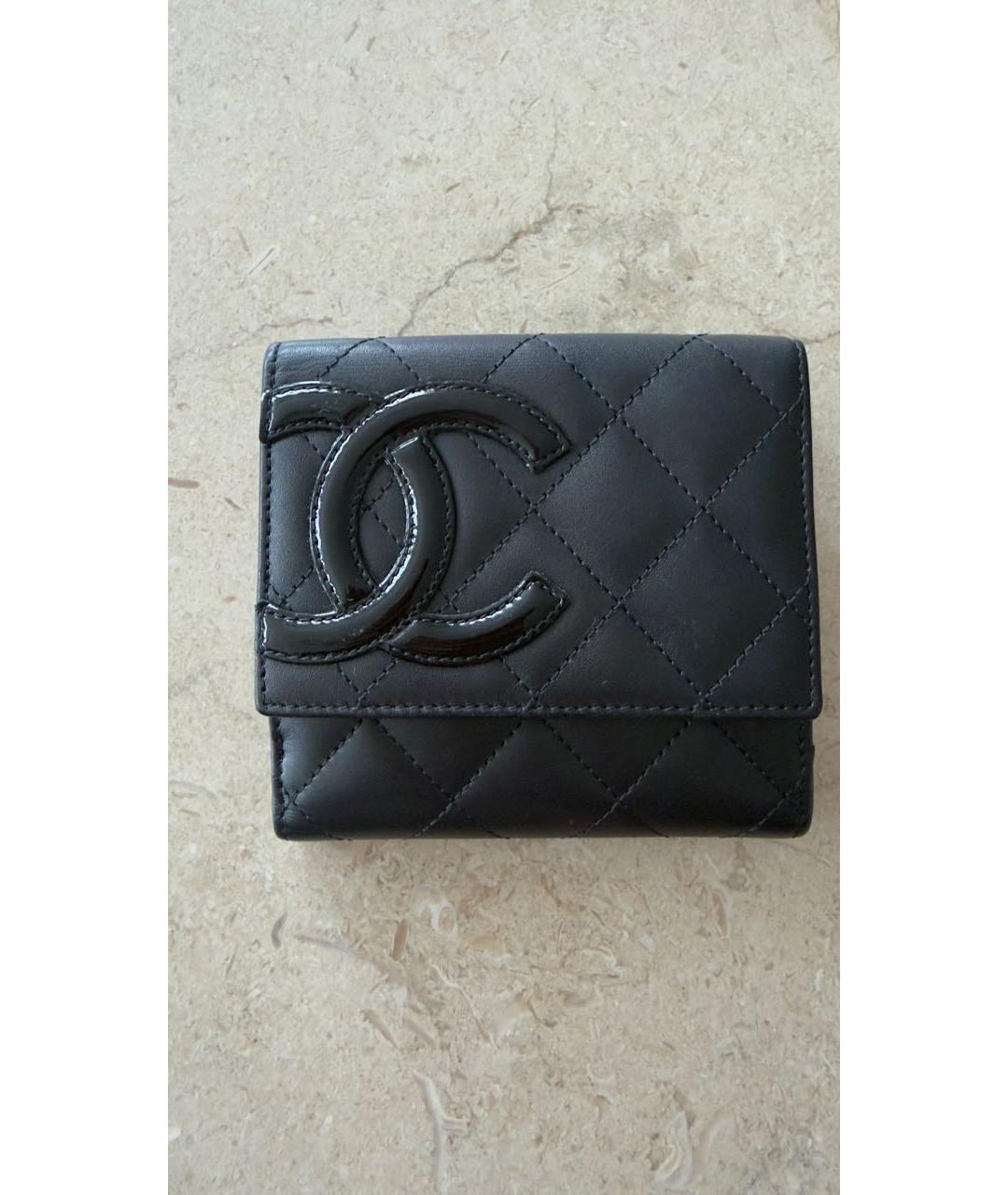 CHANEL Черный кожаный кошелек, фото 4