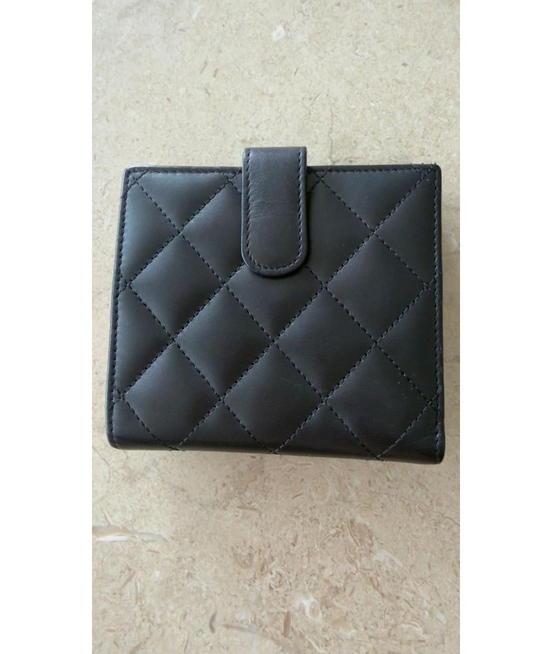 CHANEL Черный кожаный кошелек, фото 2