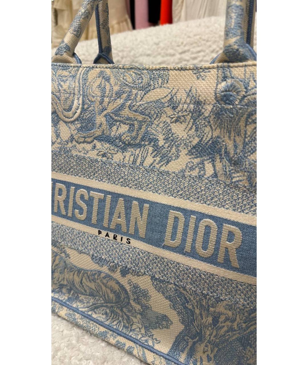 CHRISTIAN DIOR Голубая сумка тоут, фото 5