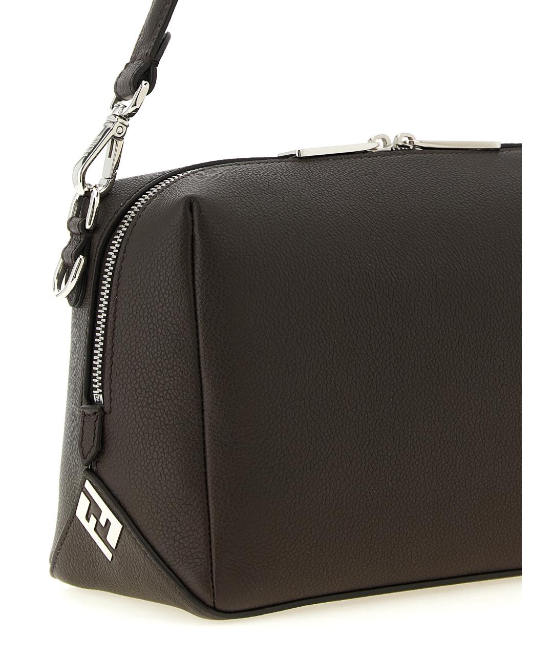 FENDI Коричневая кожаная сумка на плечо, фото 3