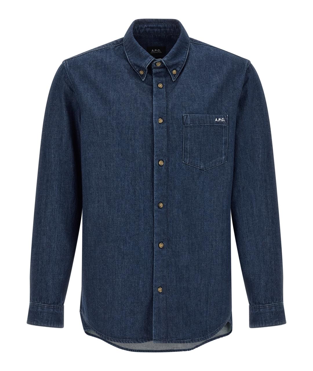 A.P.C. Синяя хлопковая кэжуал рубашка, фото 1