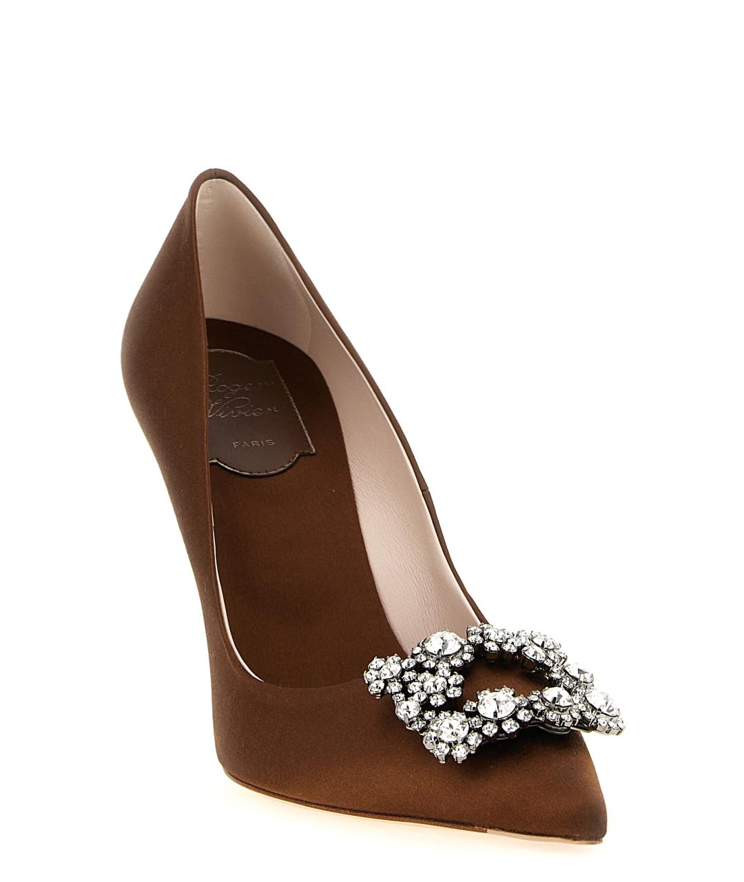 ROGER VIVIER Коричневые текстильные туфли, фото 2