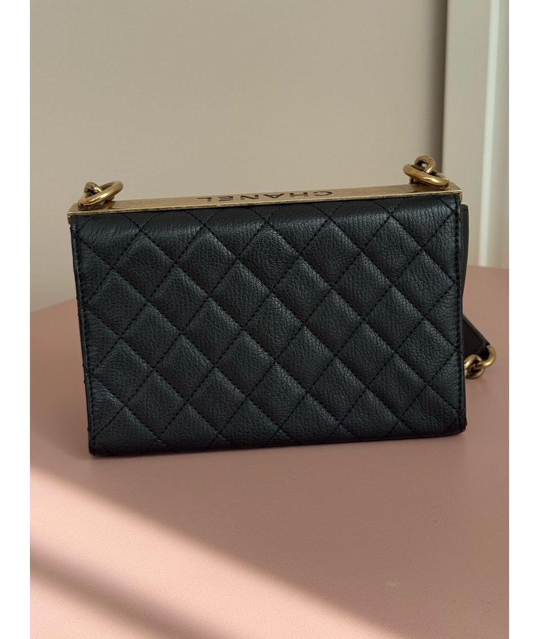 CHANEL Черная кожаная сумка через плечо, фото 3