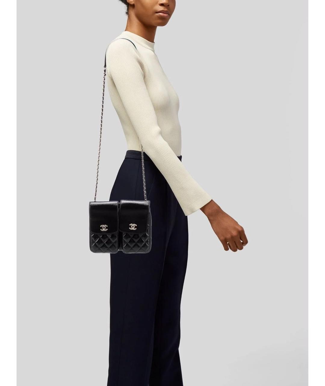 CHANEL Черная сумка через плечо, фото 4
