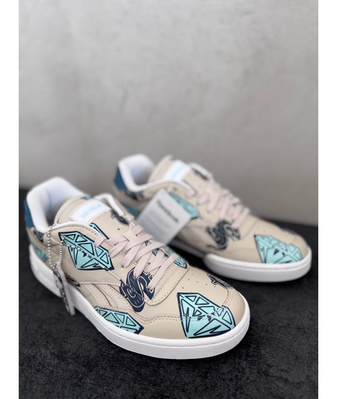 REEBOK Бежевые низкие кроссовки / кеды из искусственной кожи, фото 2