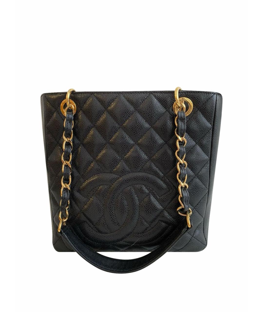 CHANEL Черная кожаная сумка тоут, фото 1