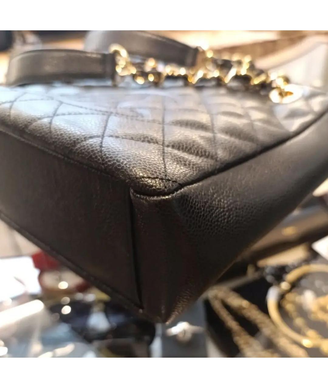 CHANEL Черная кожаная сумка тоут, фото 8