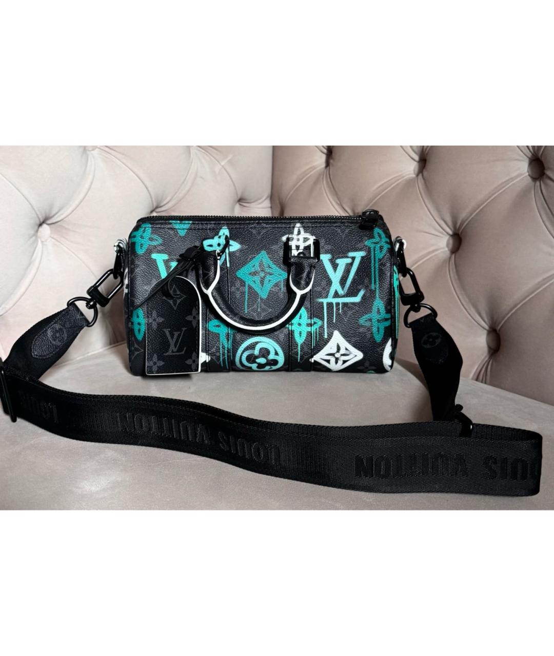 LOUIS VUITTON Черная канва сумка на плечо, фото 2
