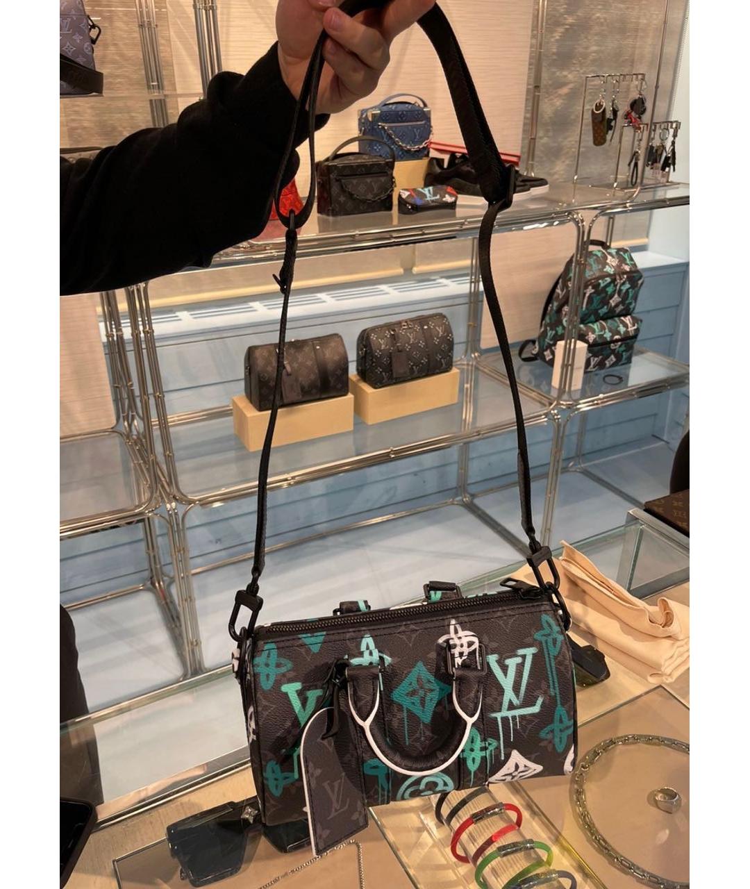 LOUIS VUITTON Черная канва сумка на плечо, фото 7