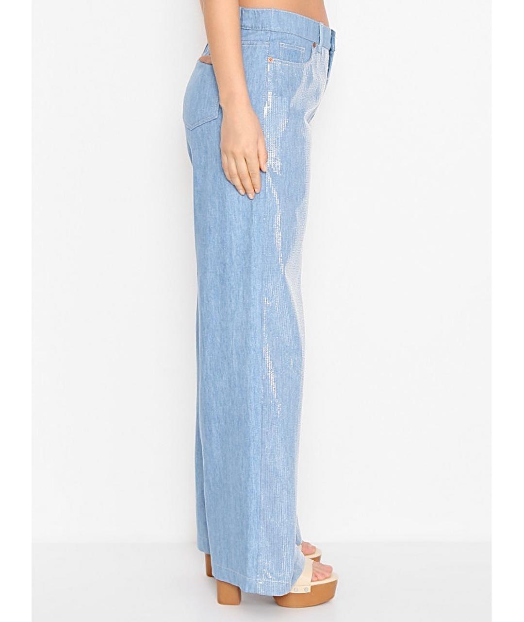 MAX MARA Голубые хлопковые прямые джинсы, фото 8