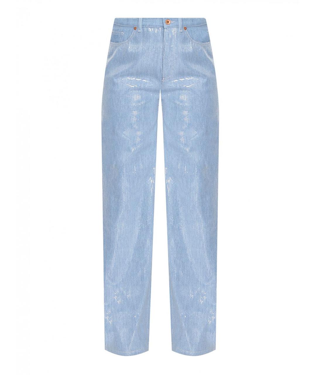 MAX MARA Голубые хлопковые прямые джинсы, фото 1