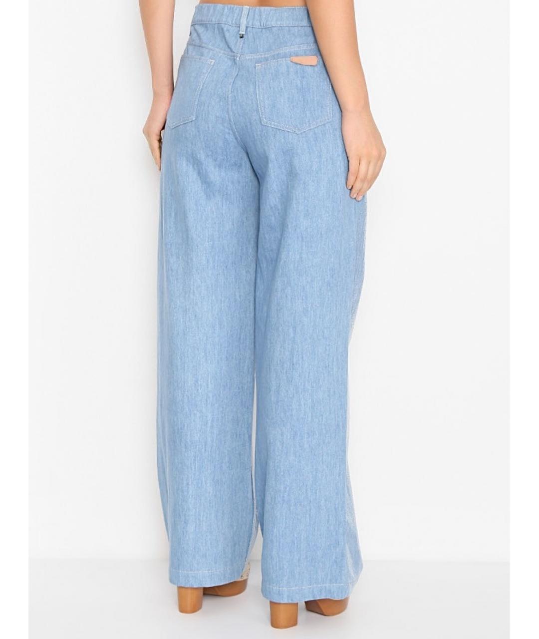 MAX MARA Голубые хлопковые прямые джинсы, фото 2