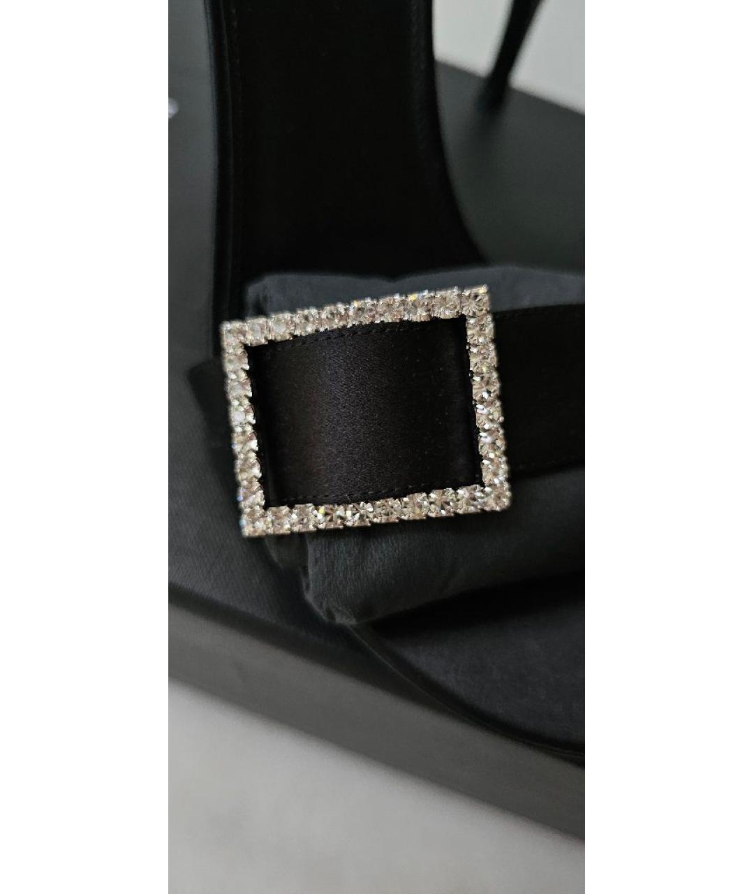 SAINT LAURENT Черные текстильные мюли, фото 7