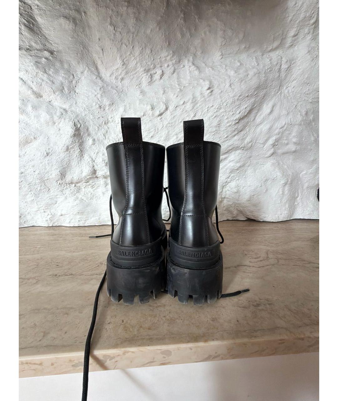 BALENCIAGA Черные кожаные ботинки, фото 4