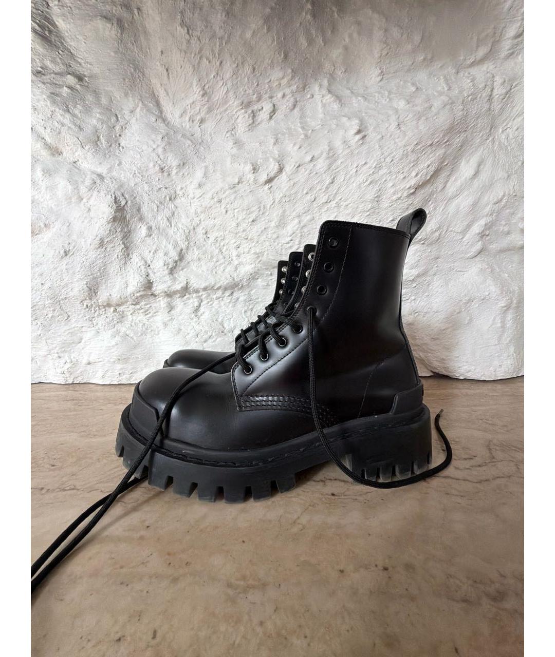 BALENCIAGA Черные кожаные ботинки, фото 5