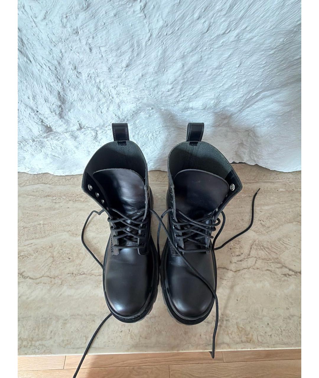 BALENCIAGA Черные кожаные ботинки, фото 3