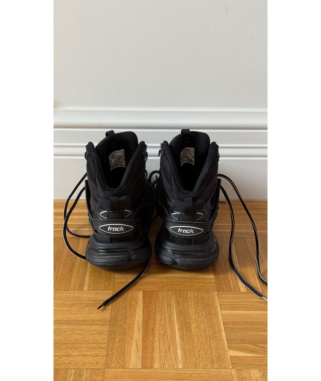 BALENCIAGA Черные кожаные кроссовки, фото 3