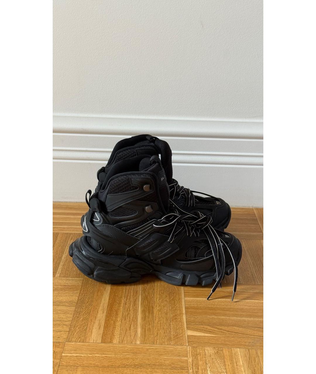 BALENCIAGA Черные кожаные кроссовки, фото 5