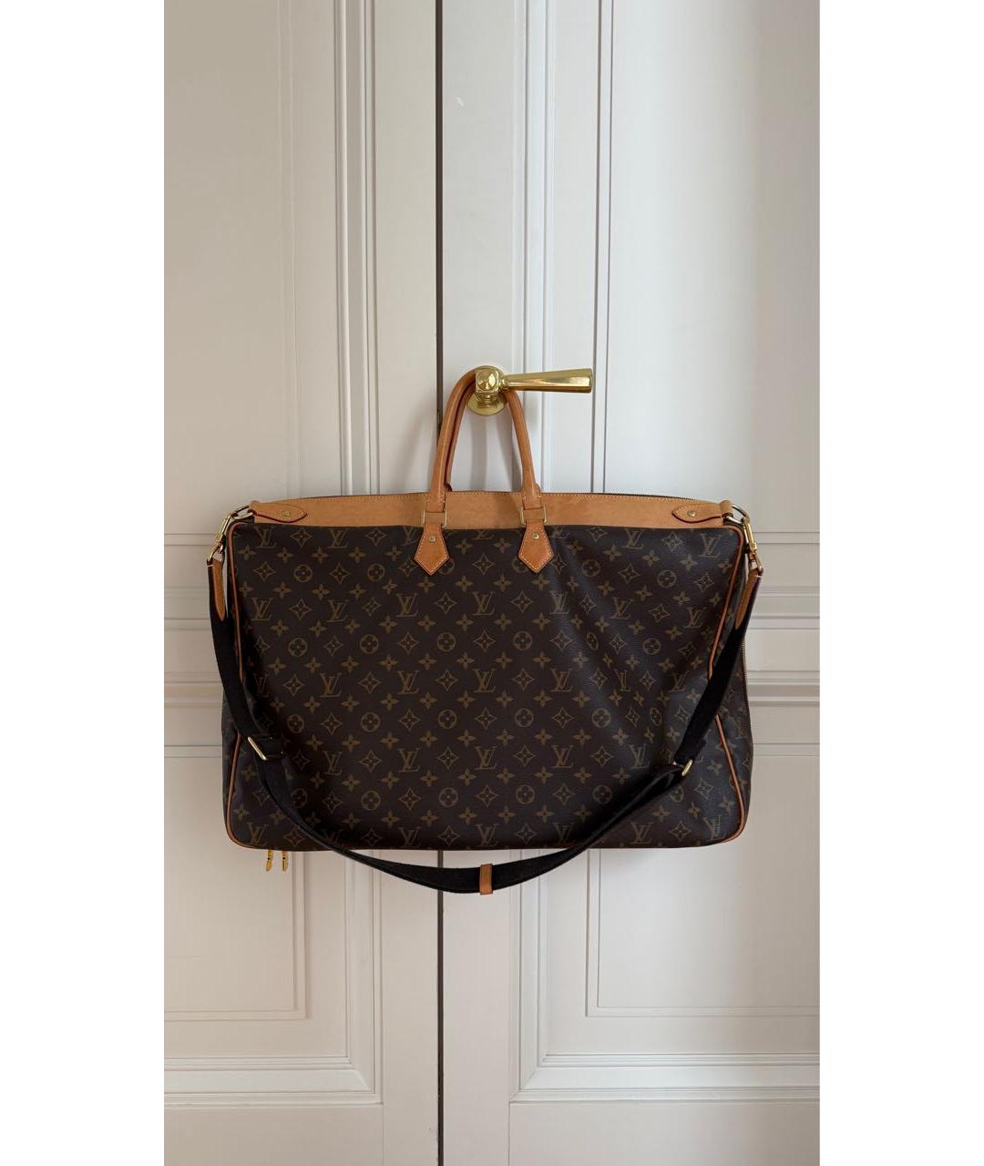 LOUIS VUITTON Коричневая кожаная дорожная/спортивная сумка, фото 2
