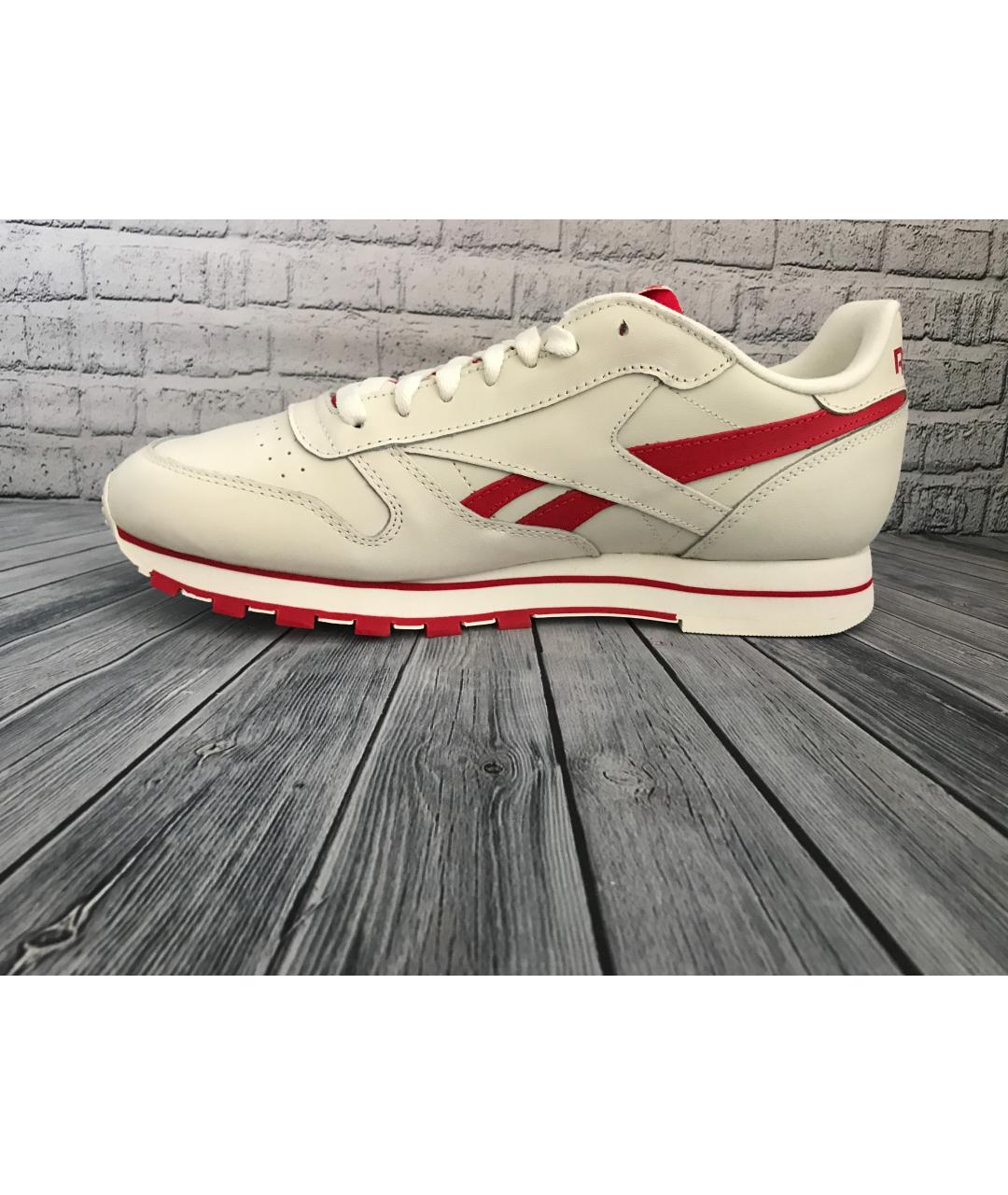 REEBOK Белые кожаные низкие кроссовки / кеды, фото 4
