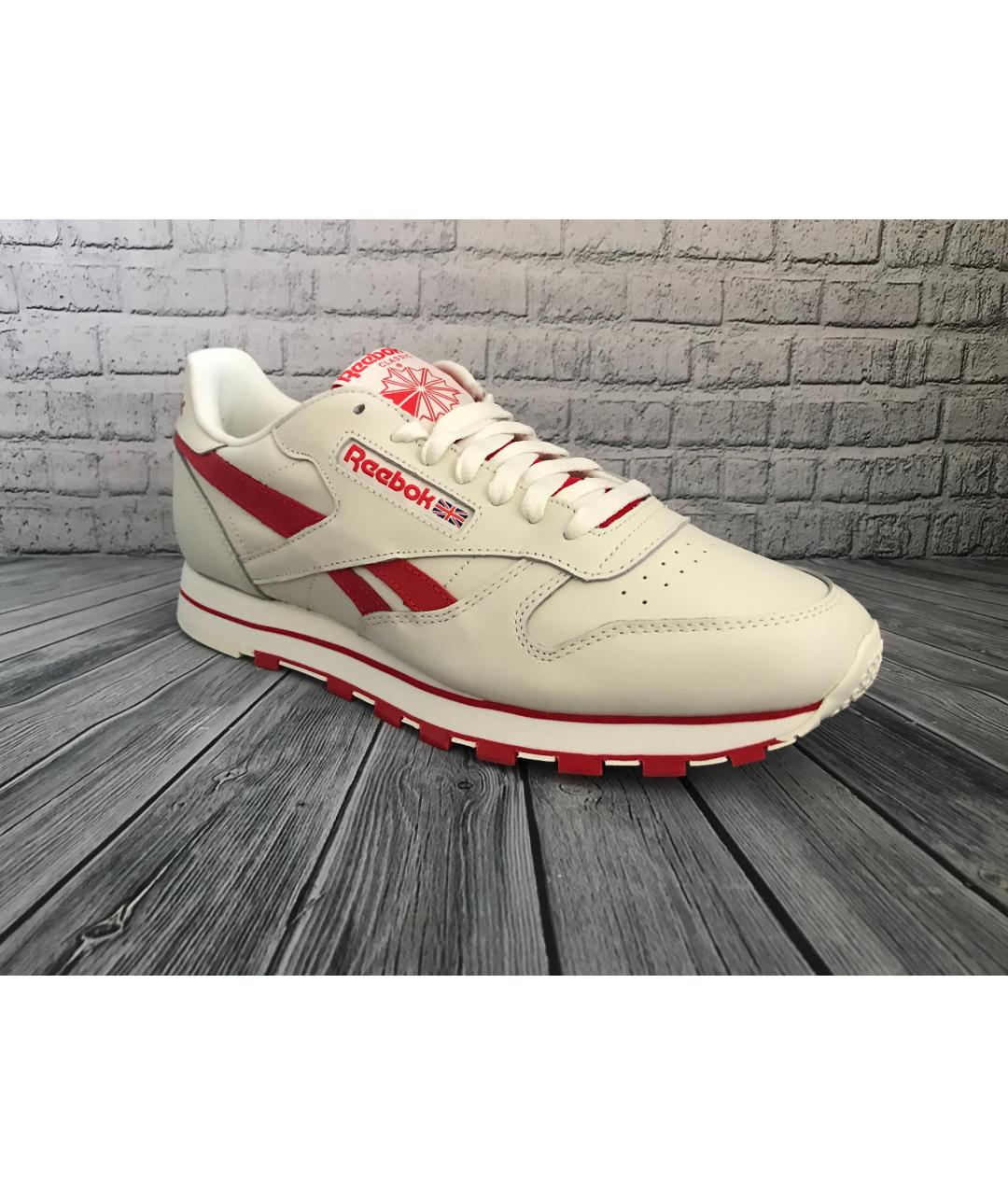 REEBOK Белые кожаные низкие кроссовки / кеды, фото 2