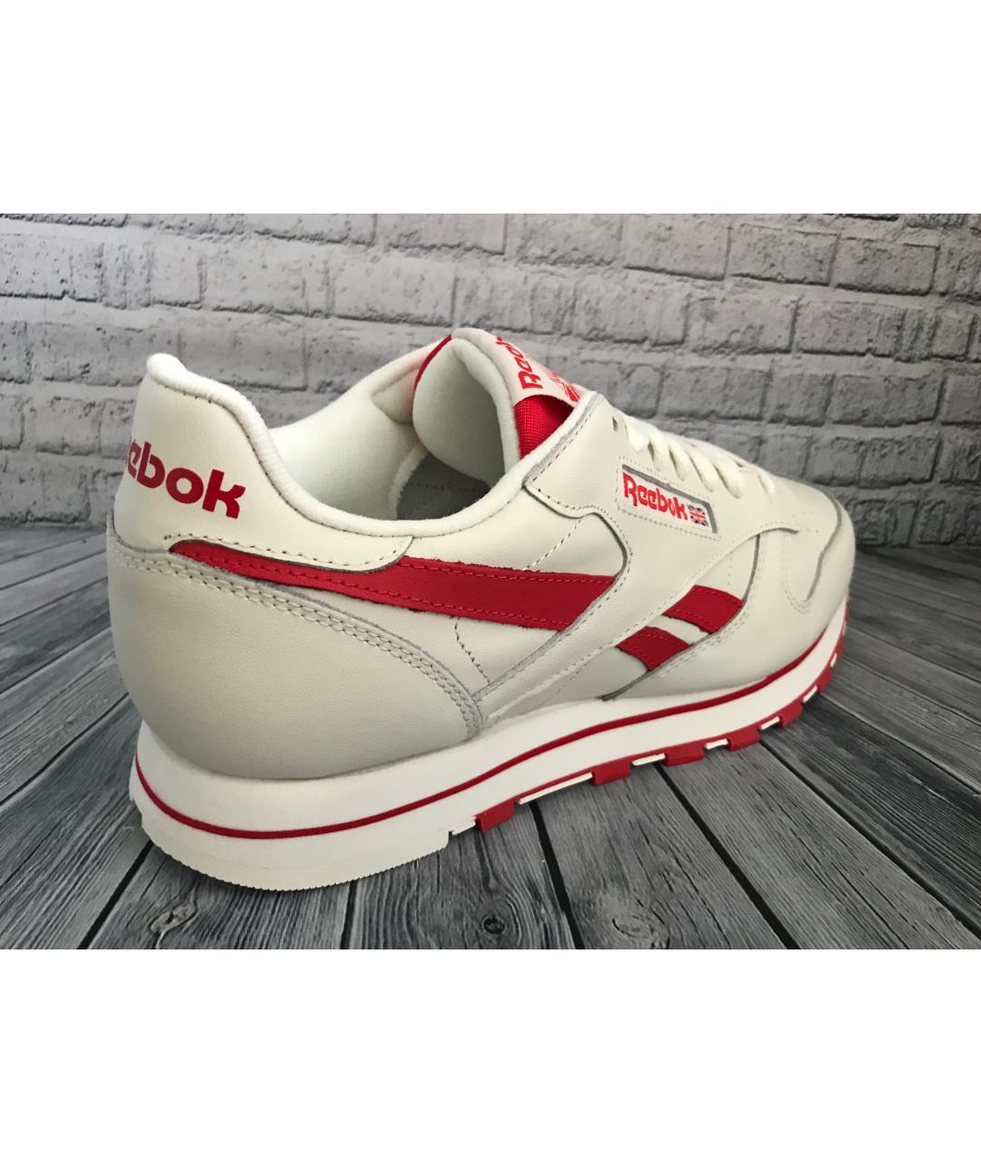 REEBOK Белые кожаные низкие кроссовки / кеды, фото 3