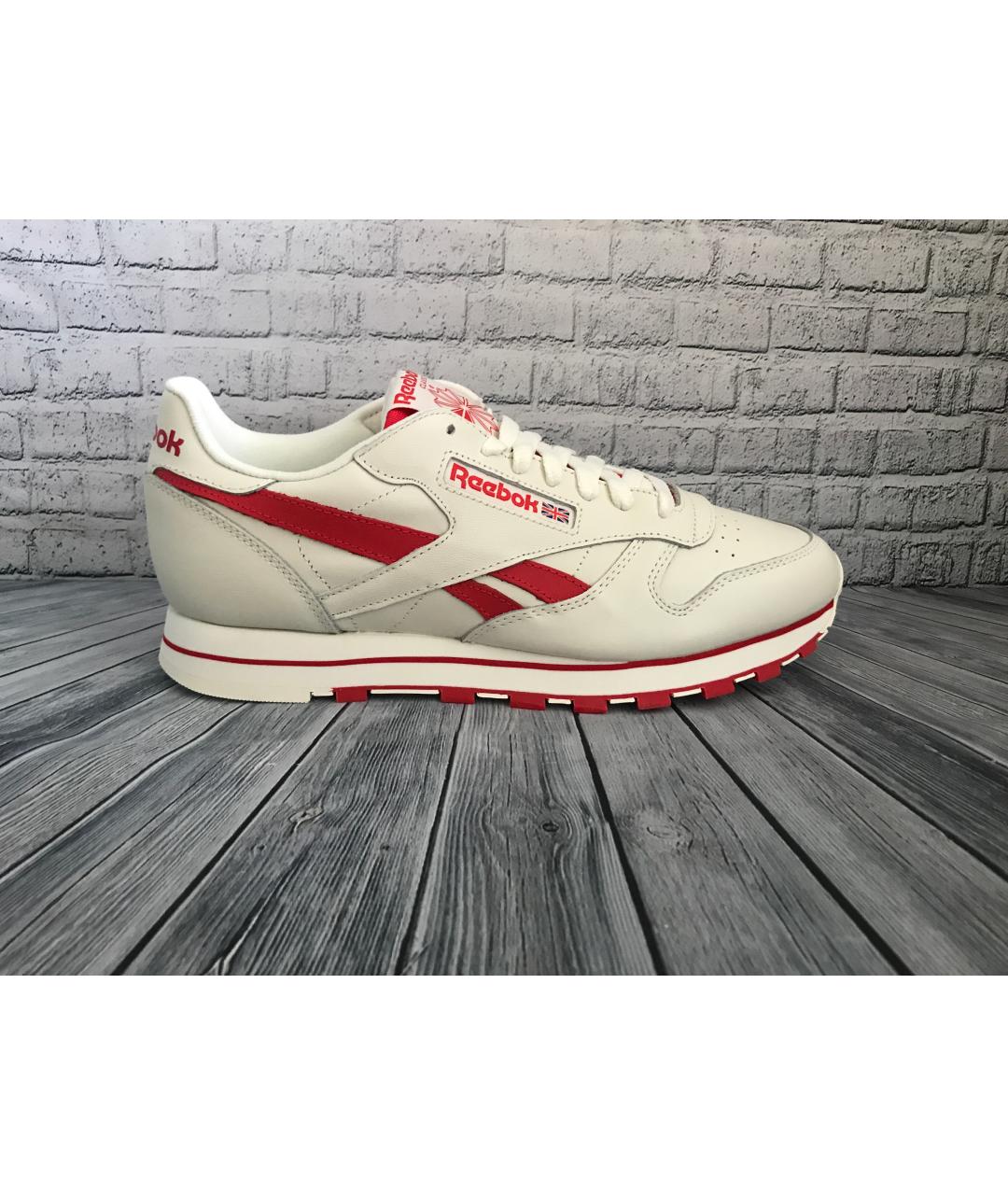 REEBOK Белые кожаные низкие кроссовки / кеды, фото 7