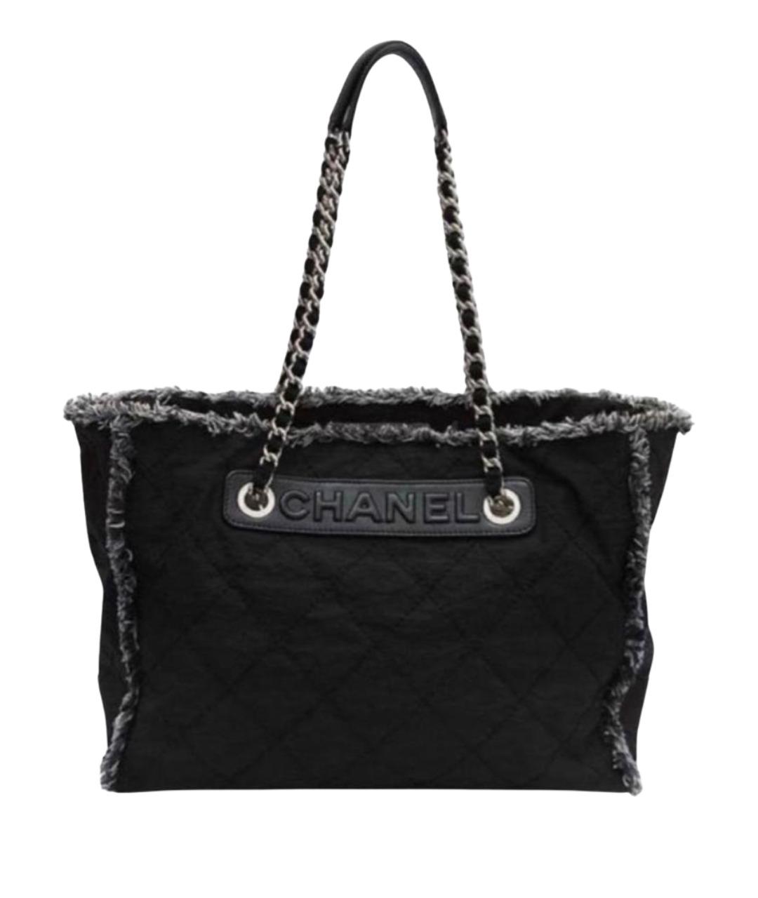 CHANEL Черная тканевая сумка тоут, фото 1