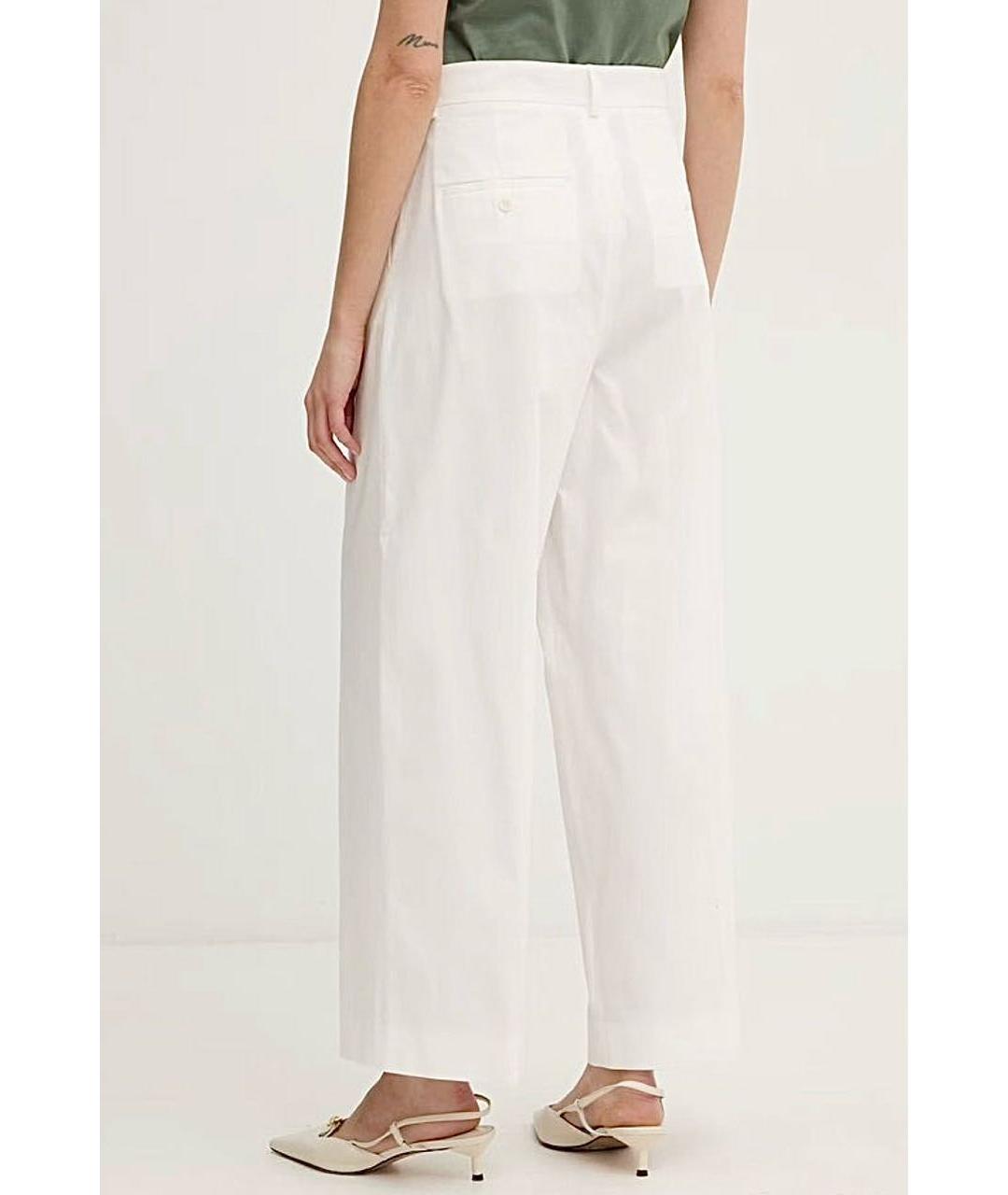 WEEKEND MAX MARA Белые хлопковые джинсы клеш, фото 4