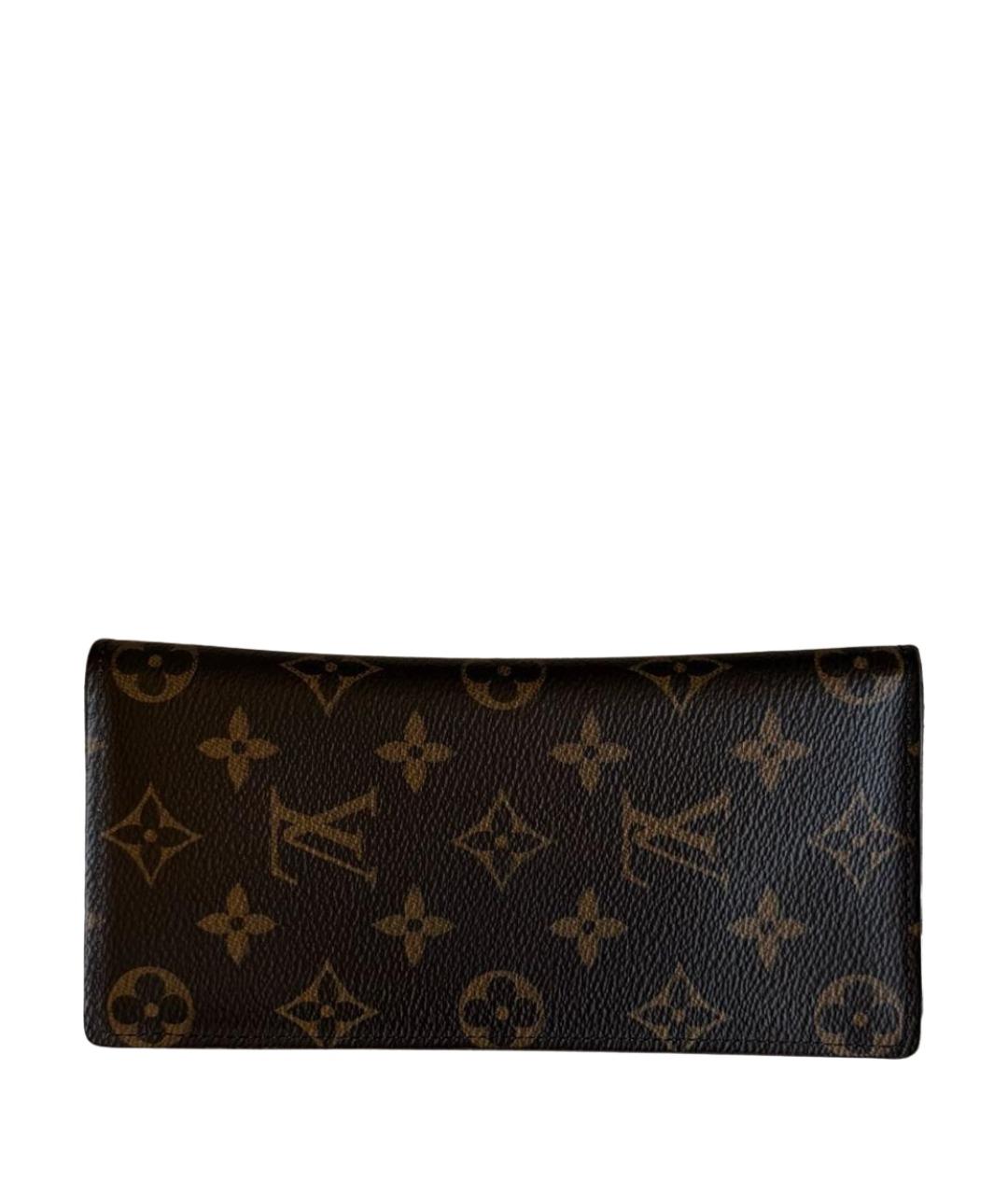 LOUIS VUITTON Коричневый кожаный кошелек, фото 1