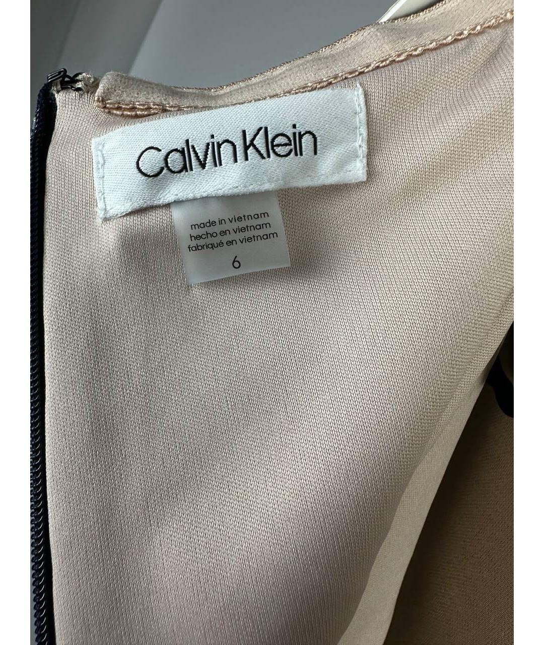 CALVIN KLEIN Синее кружевное коктейльное платье, фото 5