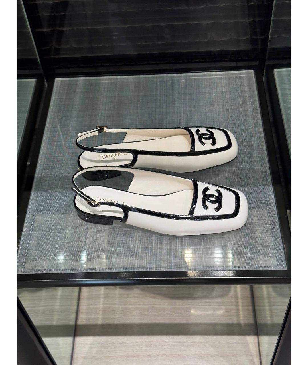 CHANEL Белые кожаные балетки, фото 4