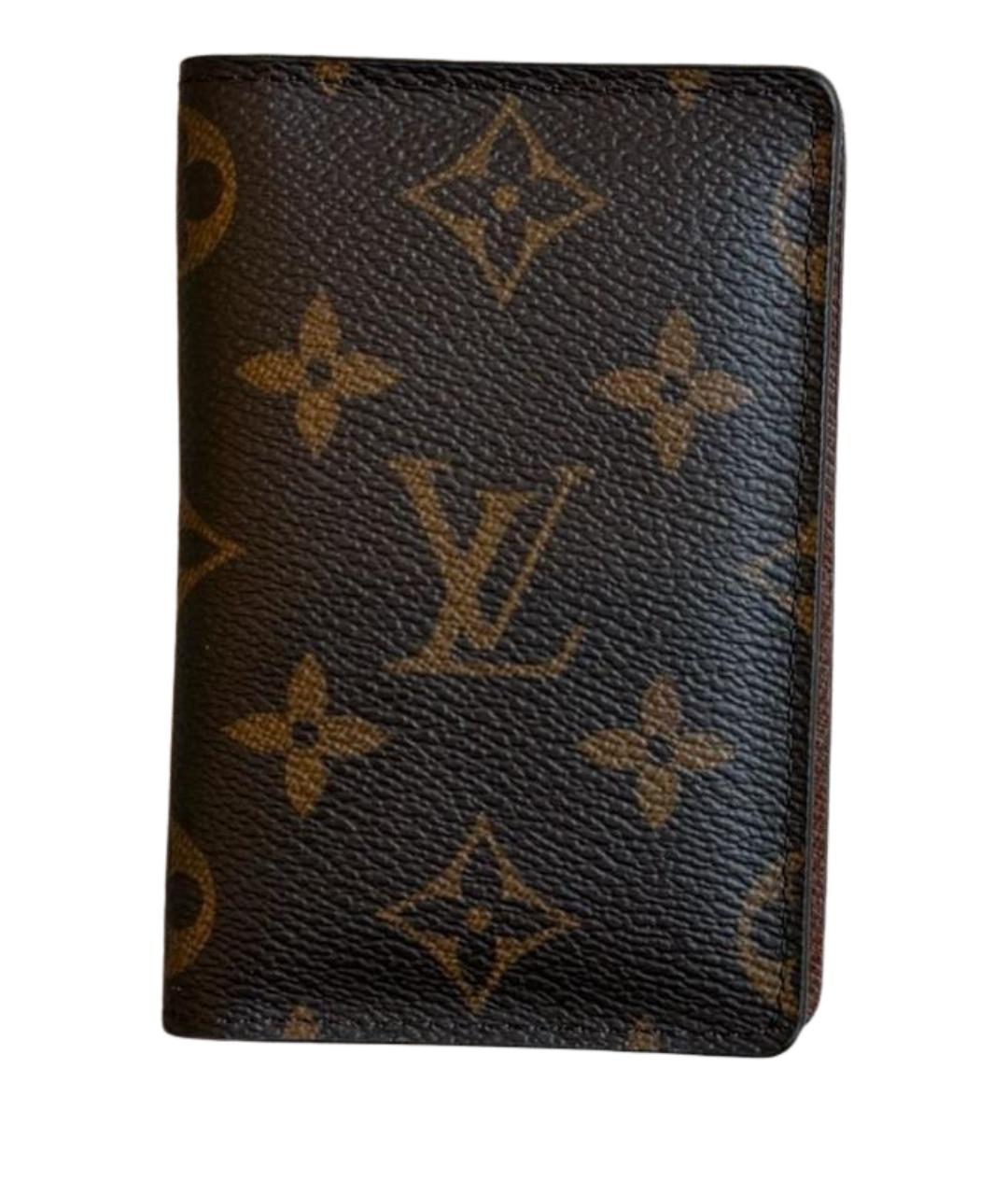 LOUIS VUITTON Коричневая кожаная визитница, фото 1