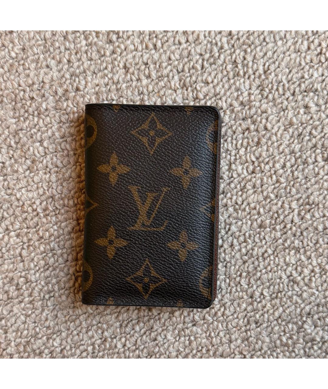 LOUIS VUITTON Коричневая кожаная визитница, фото 4