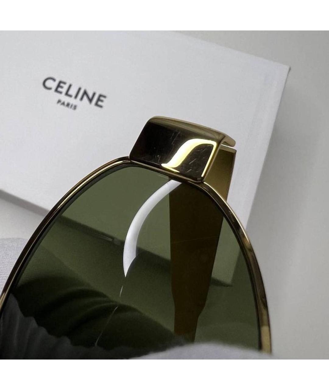 CELINE Золотые металлические солнцезащитные очки, фото 8