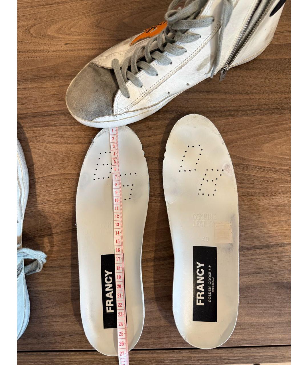 GOLDEN GOOSE Белые кожаные высокие кроссовки / кеды, фото 7