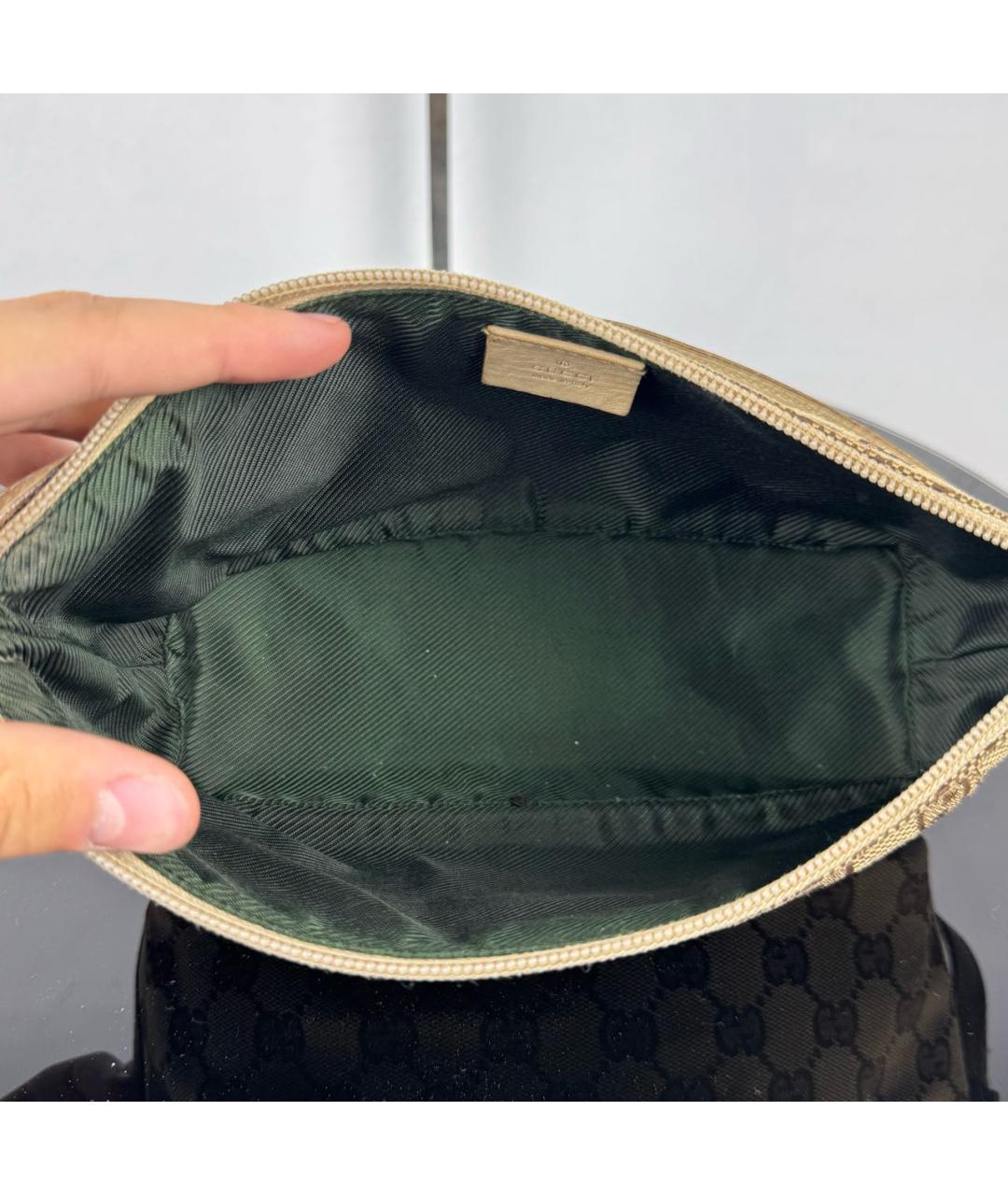 GUCCI Коричневая канва сумка с короткими ручками, фото 6