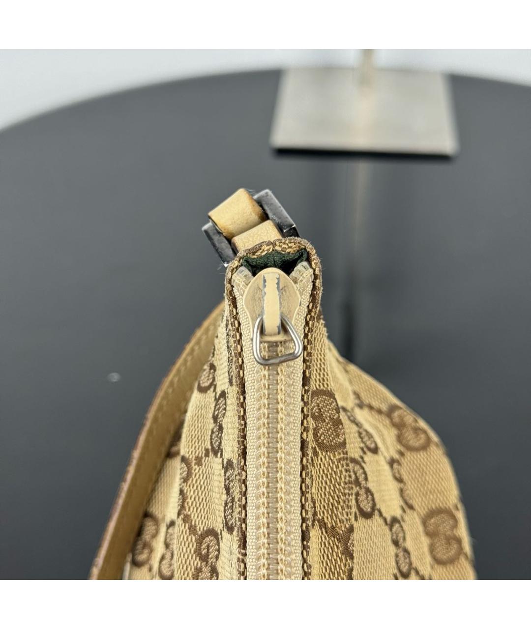 GUCCI Коричневая канва сумка с короткими ручками, фото 3