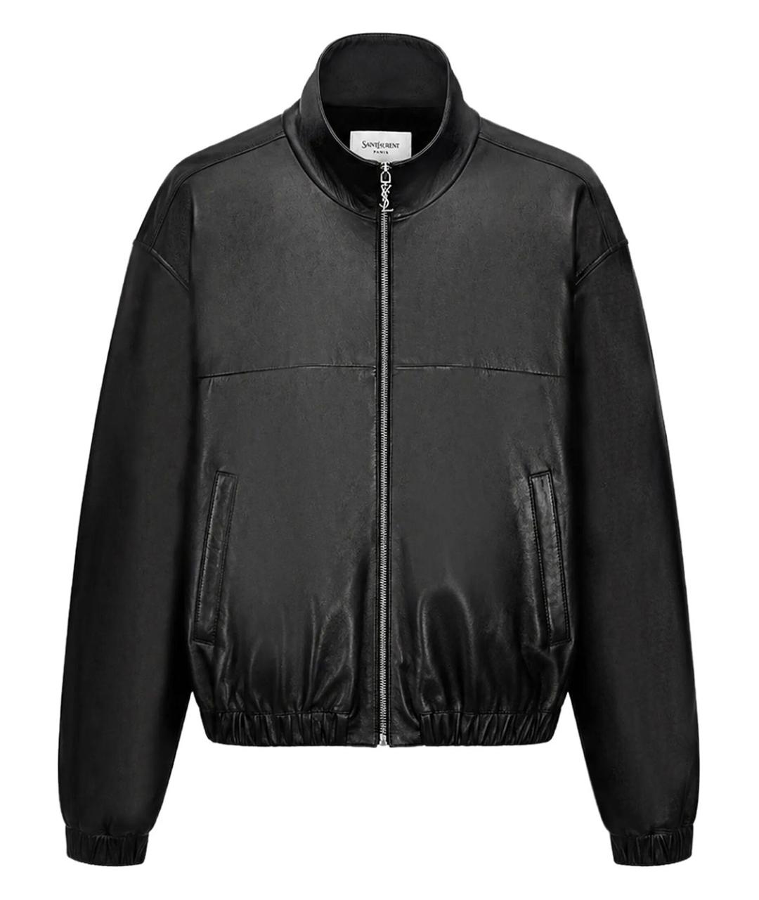 SAINT LAURENT Черная кожаная куртка, фото 1