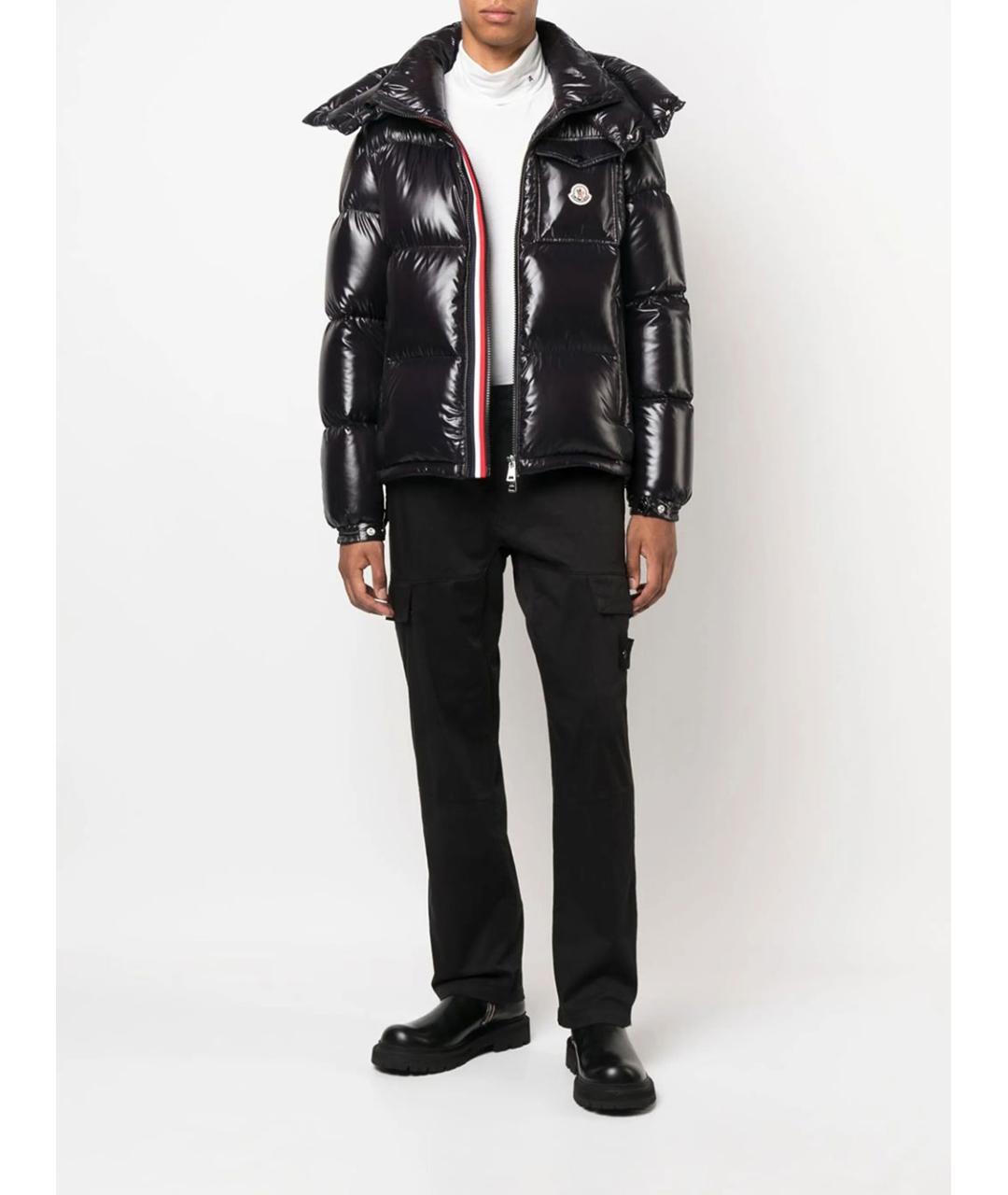 MONCLER Черный полиамидовый пуховик, фото 6