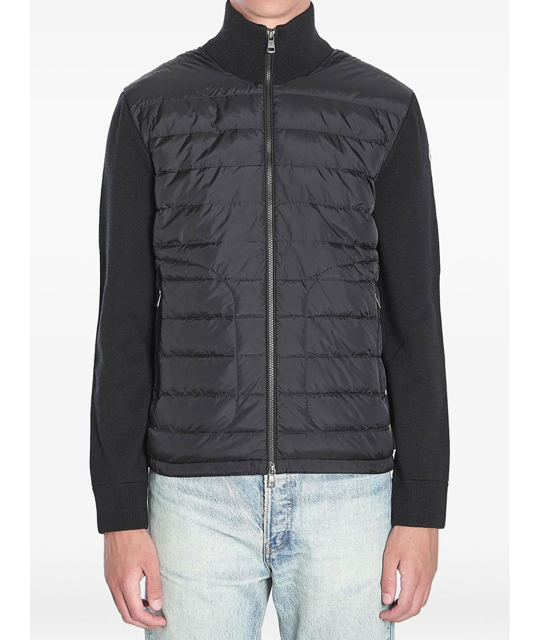 MONCLER Черный шерстяной кардиган, фото 2