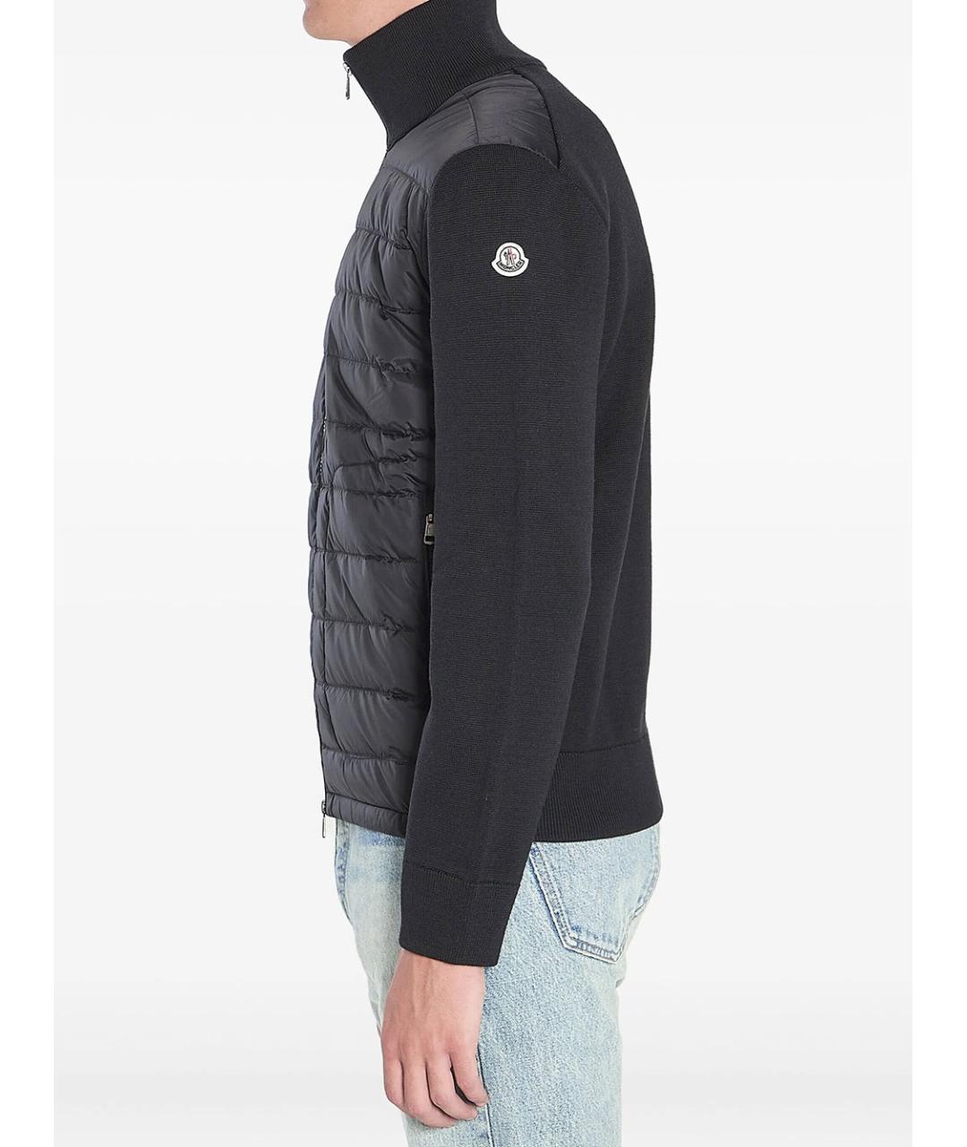 MONCLER Черный шерстяной кардиган, фото 3