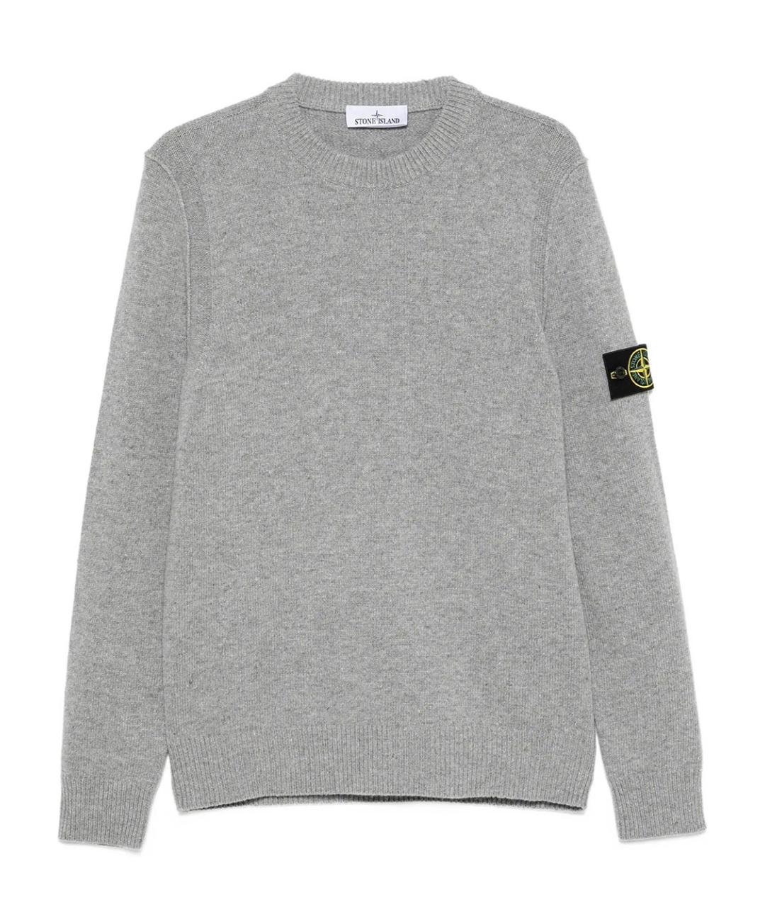 STONE ISLAND Серый шерстяной джемпер / свитер, фото 1