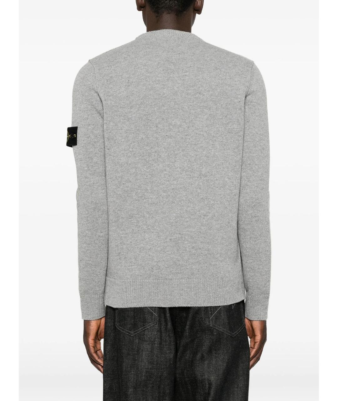 STONE ISLAND Серый шерстяной джемпер / свитер, фото 3