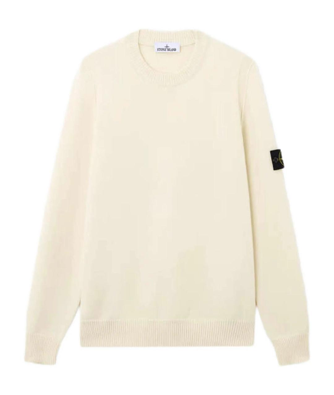 STONE ISLAND Белый шерстяной джемпер / свитер, фото 1