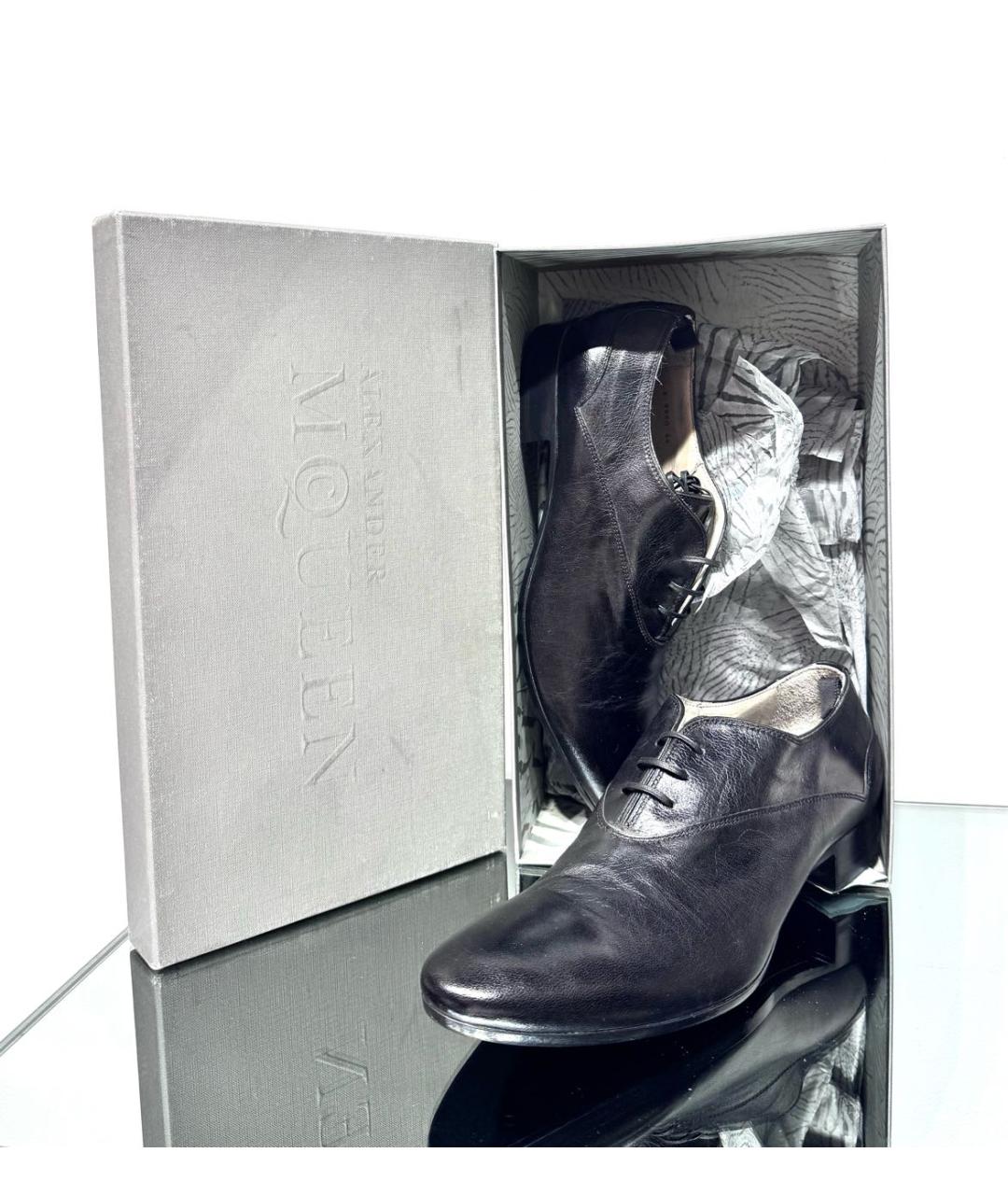 ALEXANDER MCQUEEN Черные кожаные туфли, фото 5