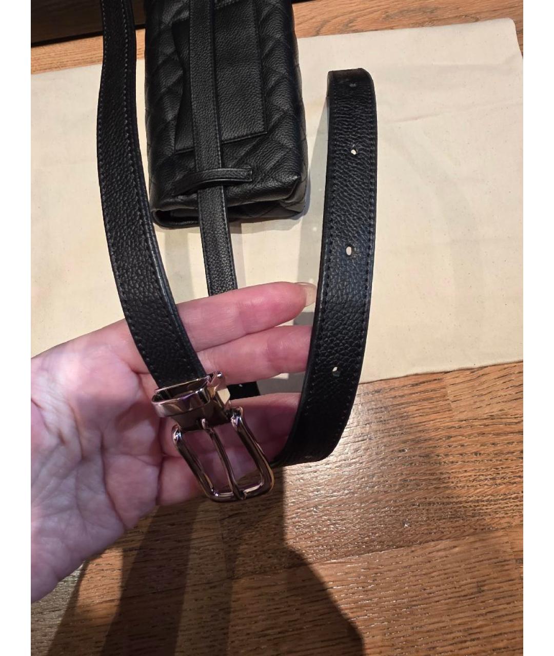 CHANEL Черная кожаная поясная сумка, фото 4